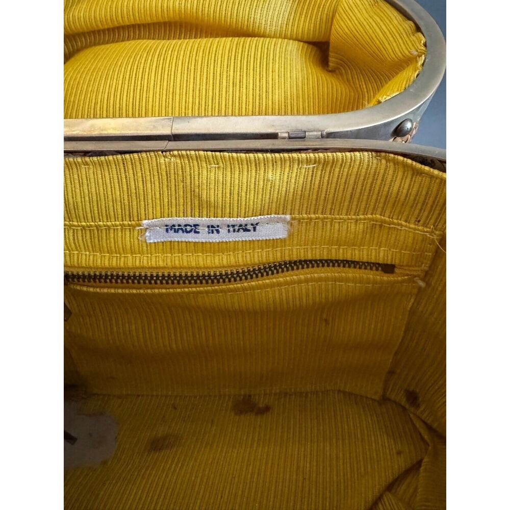 Vtg Straw Purse Oval Box Handbag Fabric Lined 1950s/ 1960s Italy - Read Details - Picture 7 of 15